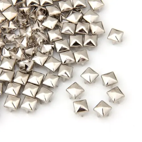

BIFI Hot 100Pcs Silver Square Rivets for Bag Decoration 6mm
