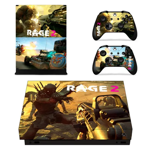 YSX1X1385 Игровой Rage 2 Полный лицевой панели кожи консоли и наклейка на контроллер для Xbox One X консоли+ кожаная наклейка на контроллер винил - Цвет: YSX1X1385