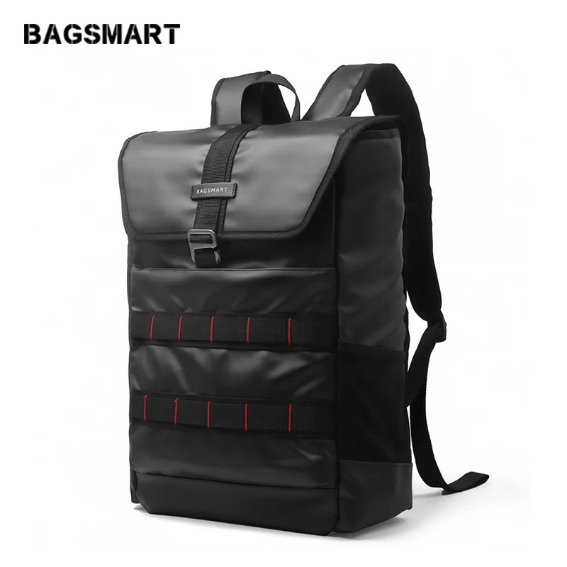 BAGSMART New PU Leather Laptop Backpack 15.6 Inch Laptop Bag Fashion Travel Rucksack Waterproof ...