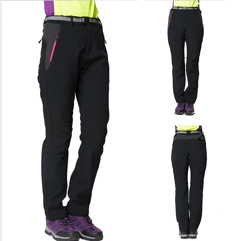 Shifuren mujeres de invierno camping Pantalones de senderismo térmica Inner fleece Softshell esquí al aire libre escalada trekking Pantalones más tamaño m-3xl