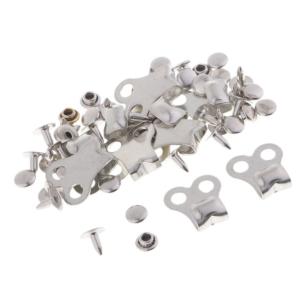 10 Sets Boot Lace Hooks Lace Fittings with Rivets for Outdoor Hiking Camping Climb Accessories