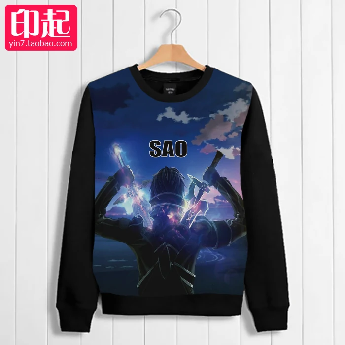 

Anime Sword Art Online COSPLAY Kirigaya Kazuto Plus Velvet Autumn&Winter Hoodies Coat For Men&Women Sweatshirts