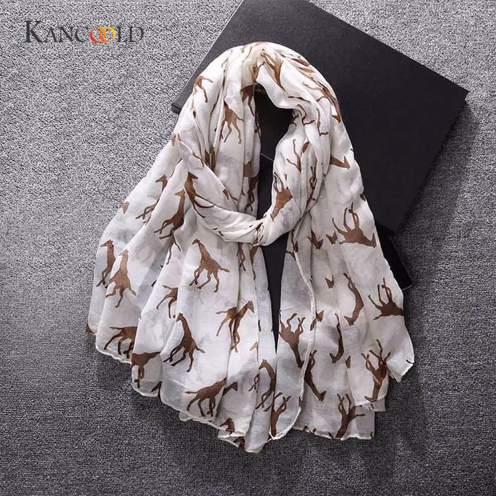 

KANCOOLD women's fashion Women Casual Ladies Giraffe Print Pattern Long Scarf Warm Wrap Shawl scarf stole FEB12