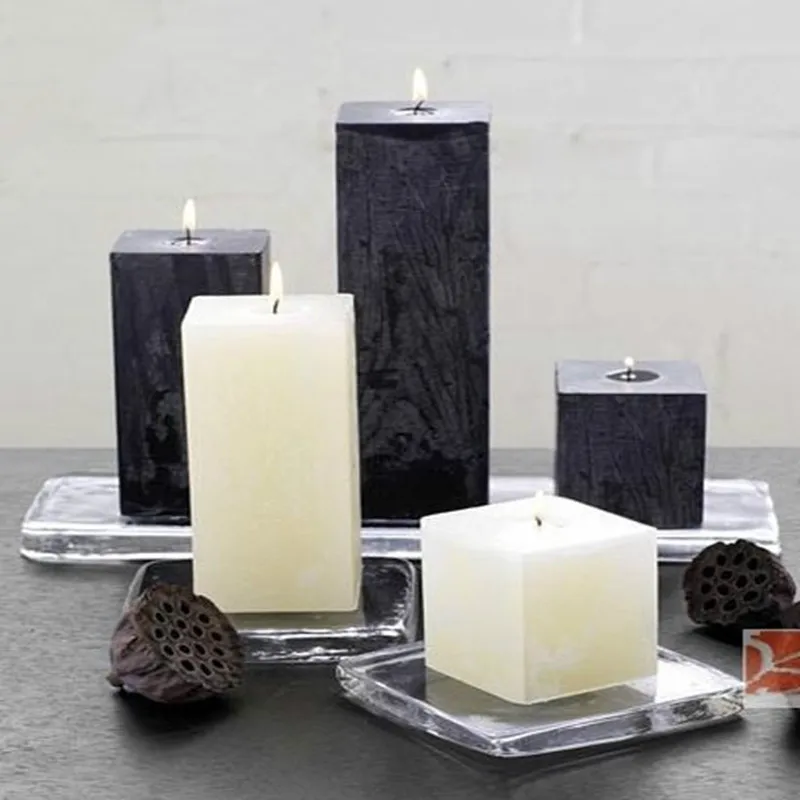 The Black and White 7.5*7.5cm Square Candle 4 Size Available Smoke free