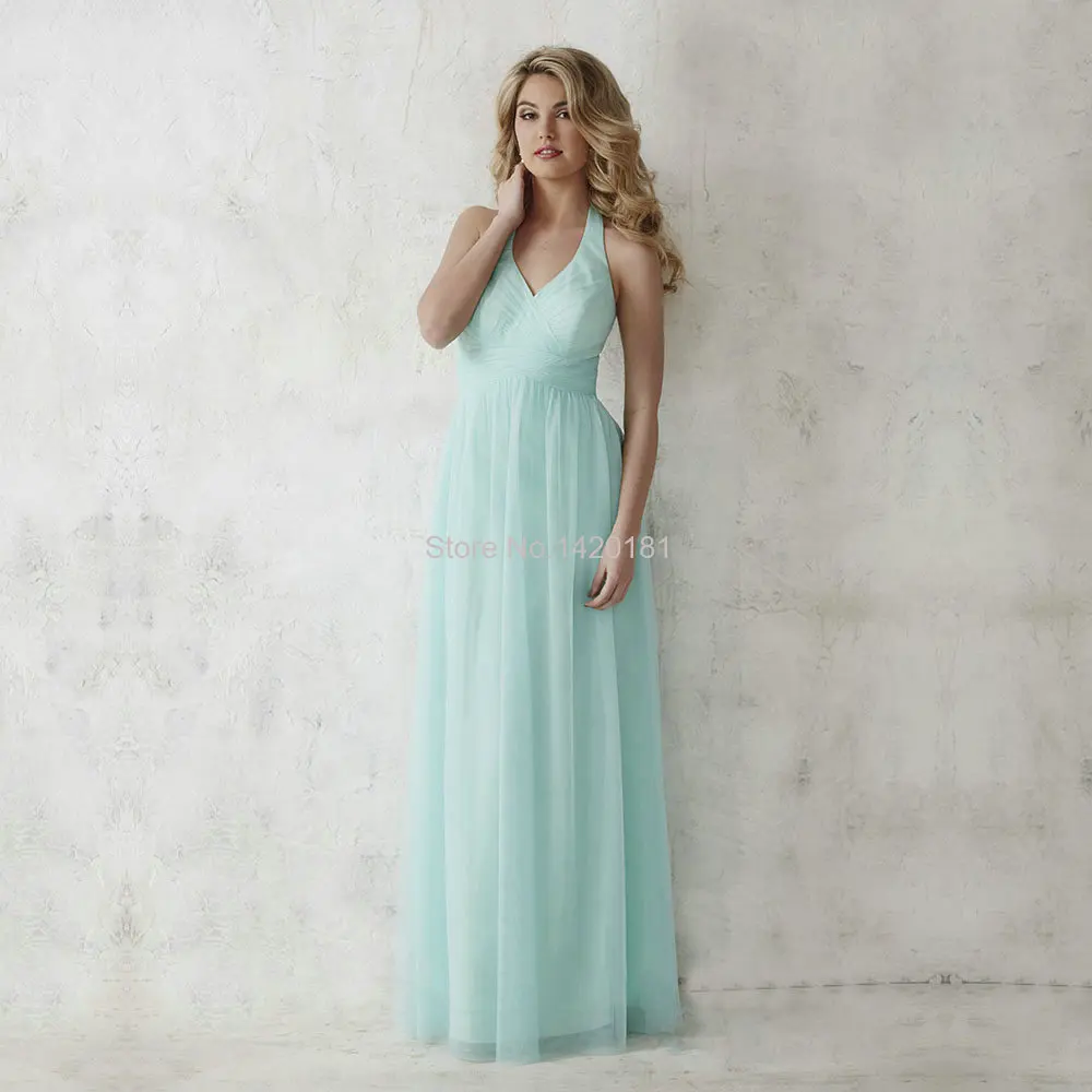 Elegant Mint Green A Line Long Tulle font b Evening b font font b Dresses b