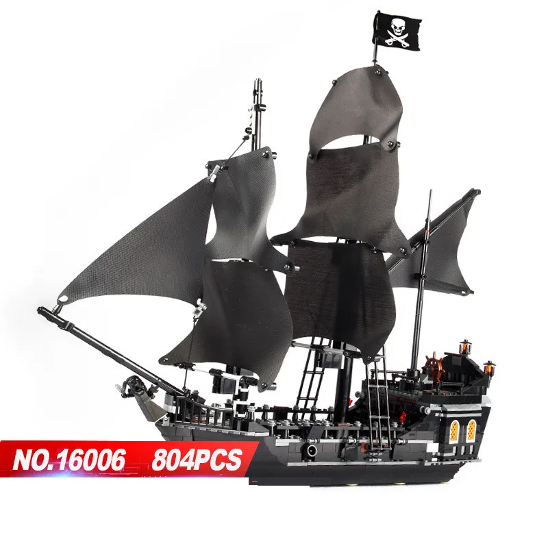 

16006 804pcs Pirates of the Caribbean The Black Pearl Building Block Set 4184 Lovely Educational Boy Toy For Children Gam
