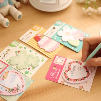 

1-Pack Korean Creative Flower / HEART / CAKE sticky notes , novelty love heart and cake Sticky note for daily memo