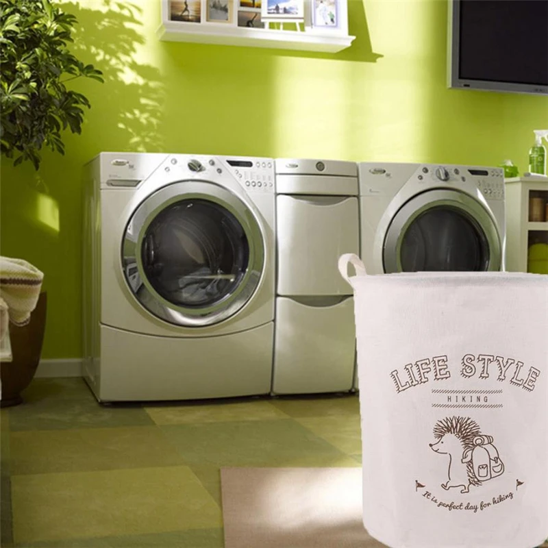 Waterproof Canvas Sheets Laundry Clothes Laundry Basket Storage Basket Folding Storage Box Wear-resistant Home Tool C0326#30    17