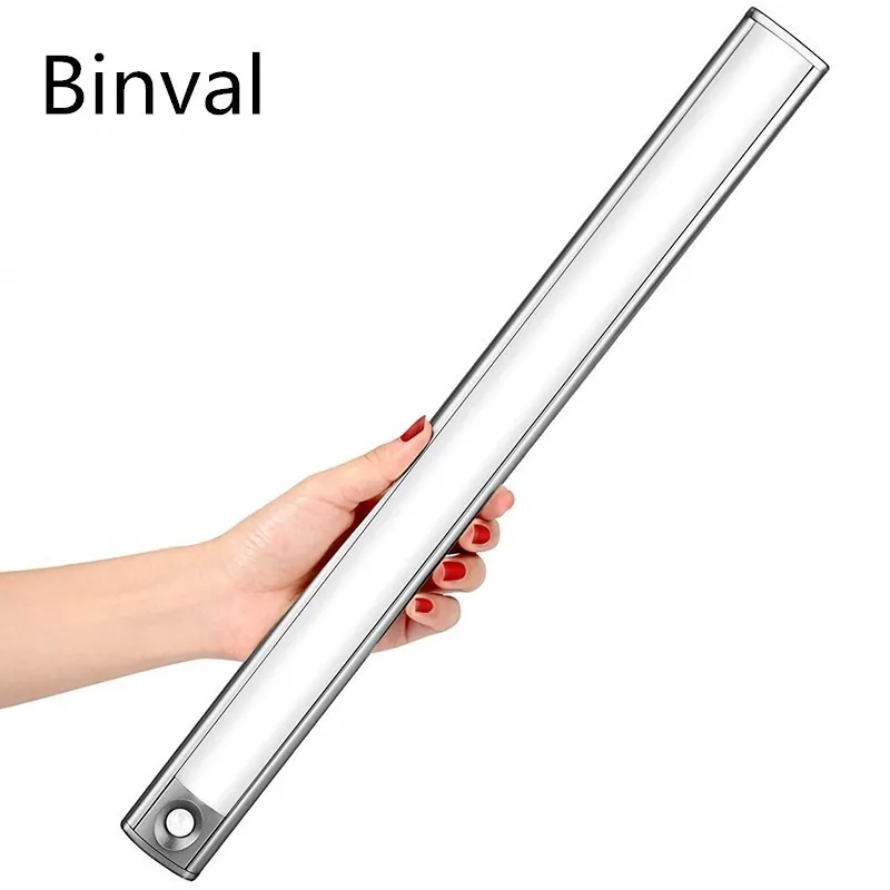 Binval USB Перезаряжаемый светодиодный светильник с датчиком движения под шкаф, светильник для шкафа, беспроводной ночной Светильник для шкафа, кухонного шкафа