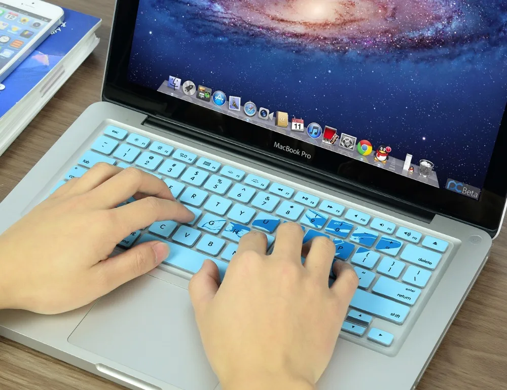 XSKN Анималистическая серия Art клавиатура кожа прекрасный Кит дизайн Ультратонкий силиконовый чехол для MacBook Pro 13 15 17 дюймов, синий