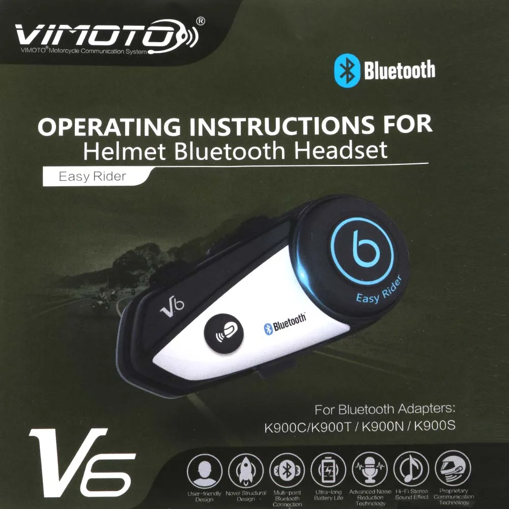 Vimoto V6 Universal Multi-functional Radio Motorcycle Helmet Bluetooth Headset For MT09 MT 09 MT-09 MT07 MT 07 MT-07 ER6N Z650