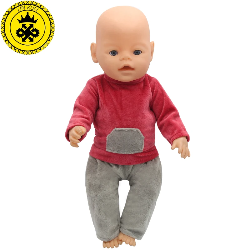 43cm Baby Born Zapf Doll Clothes Red Shirt Grey Trousers Set Princess Dress Zapf Doll Accessories