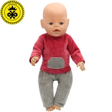 43cm Baby Born Zapf Doll Clothes Red Shirt Grey Trousers Set Princess Dress Zapf Doll Accessories
