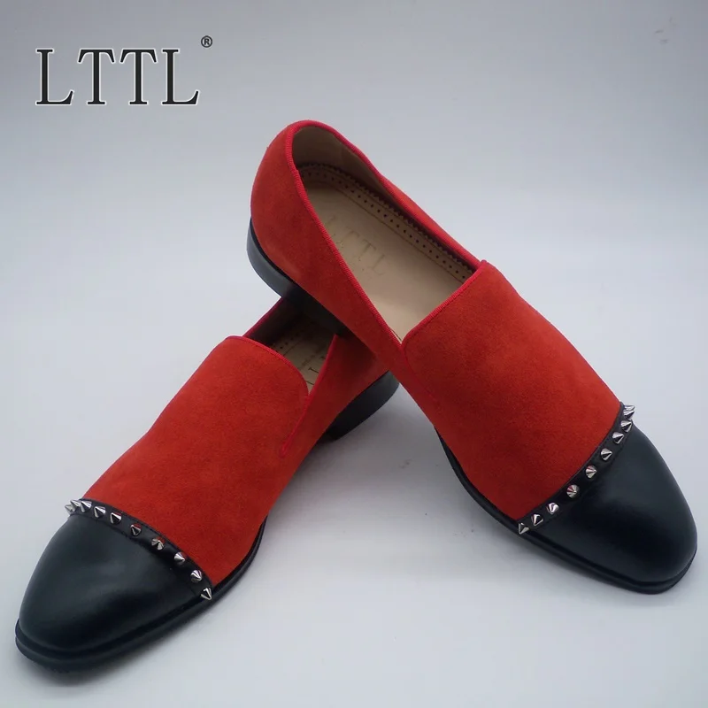 red spike prom shoes