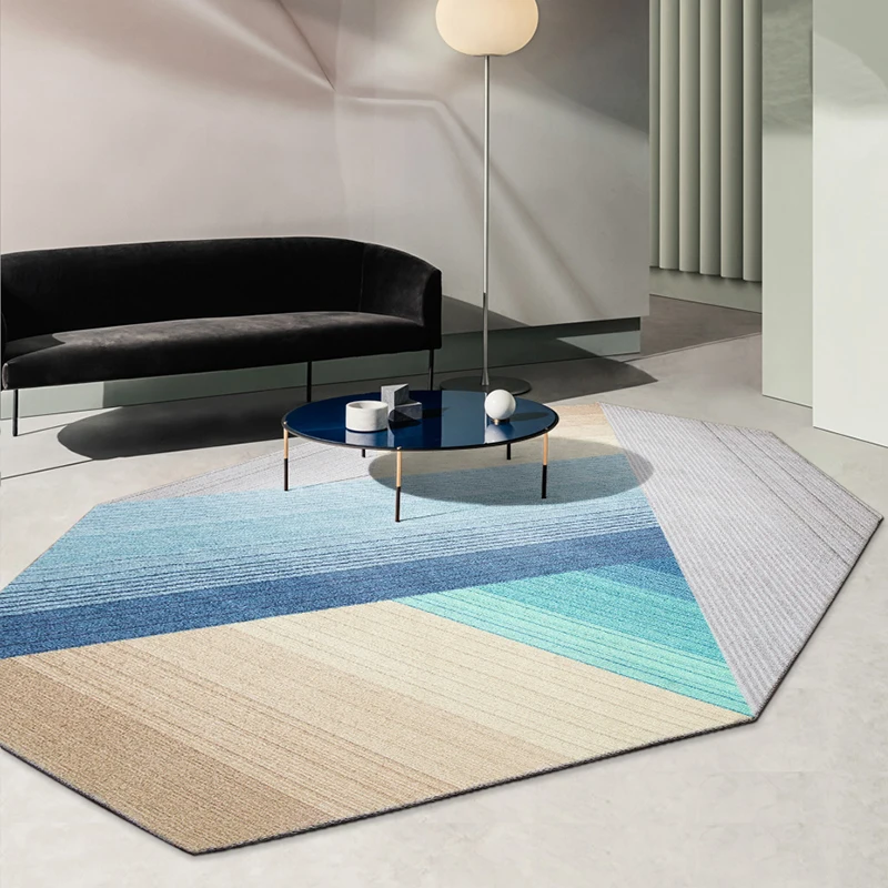 Уникальный неправильные геометрические коврик для гостиной, Nordic Большие размеры прикроватный коврик, алмаз большого размера в форме синий напольные украшения коврик