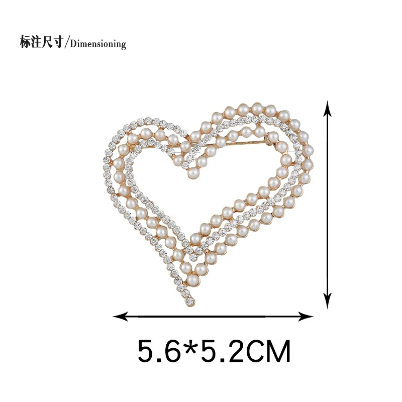 Элегантный Жемчуг Сердце Любовь брошь булавки горный хрусталь кристалл сердце булавки и броши для свадьбы свадебные вечерние украшения Любовь ювелирные изделия
