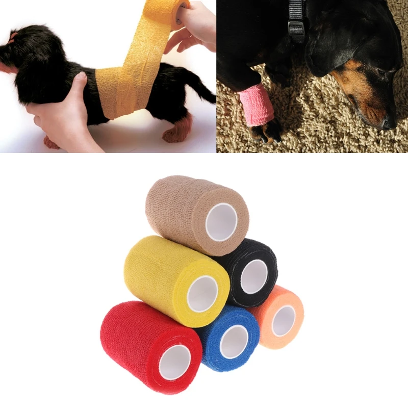 Cohesive Bandage Elastic Non Woven Natural Latex Self Adhesive For Pets