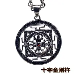 Тайский серебряный кулон Конфуций ритуал Cross Diamond S925 стерлингового серебра подлинный Кулон Ретро Для мужчин Для женщин дикие модели
