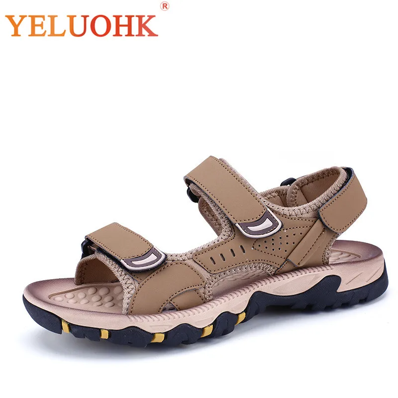 Soft Leather Sandals Men 2018 Summer Shoes Comfortable Men Sandals-in ...