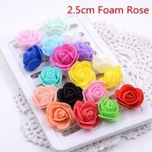 50pcs 2 5cm Small Mini Roses Foam Artificial Flowers For Wedding Festive Decoration Handmade Pompom DIY