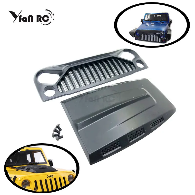 

YFAN RC Car Air Inlet Grille Front Face Engine Hood for 1/10 RC Rock Crawler Axial SCX10 90046 Rubicon Body Shell