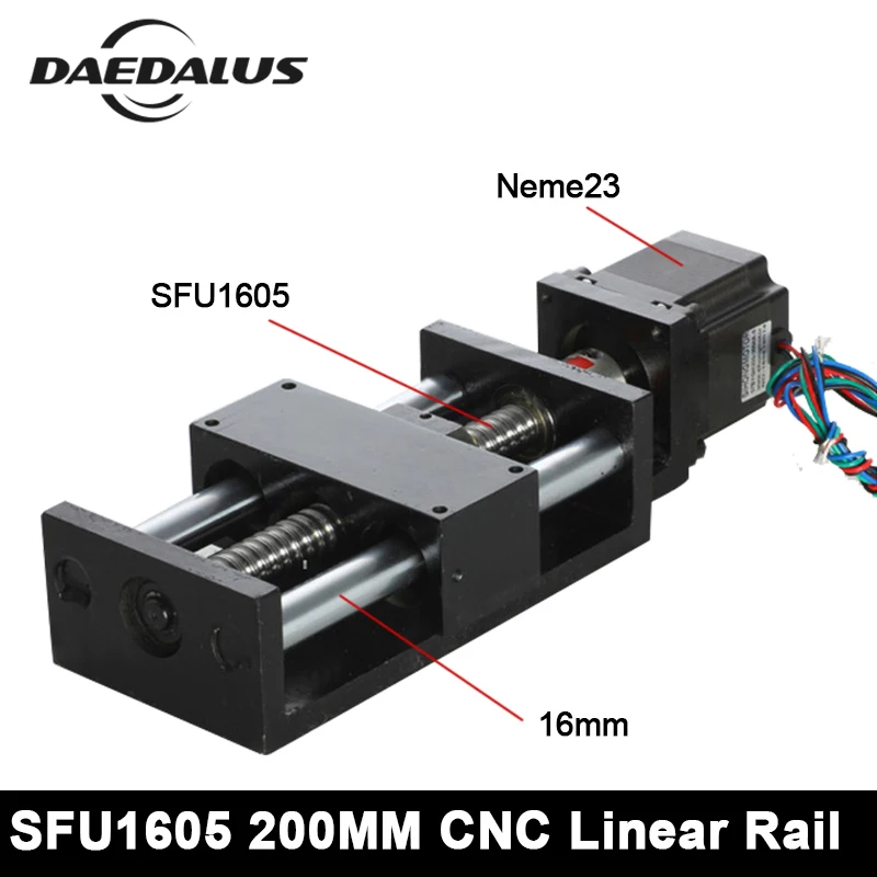 

CNC Threaded Rod Linear Guide Rail Nema23 Motor 200MM Ball Screw Ball Screw Linear Module For 3d Printer Parts Robotic Arm Kit