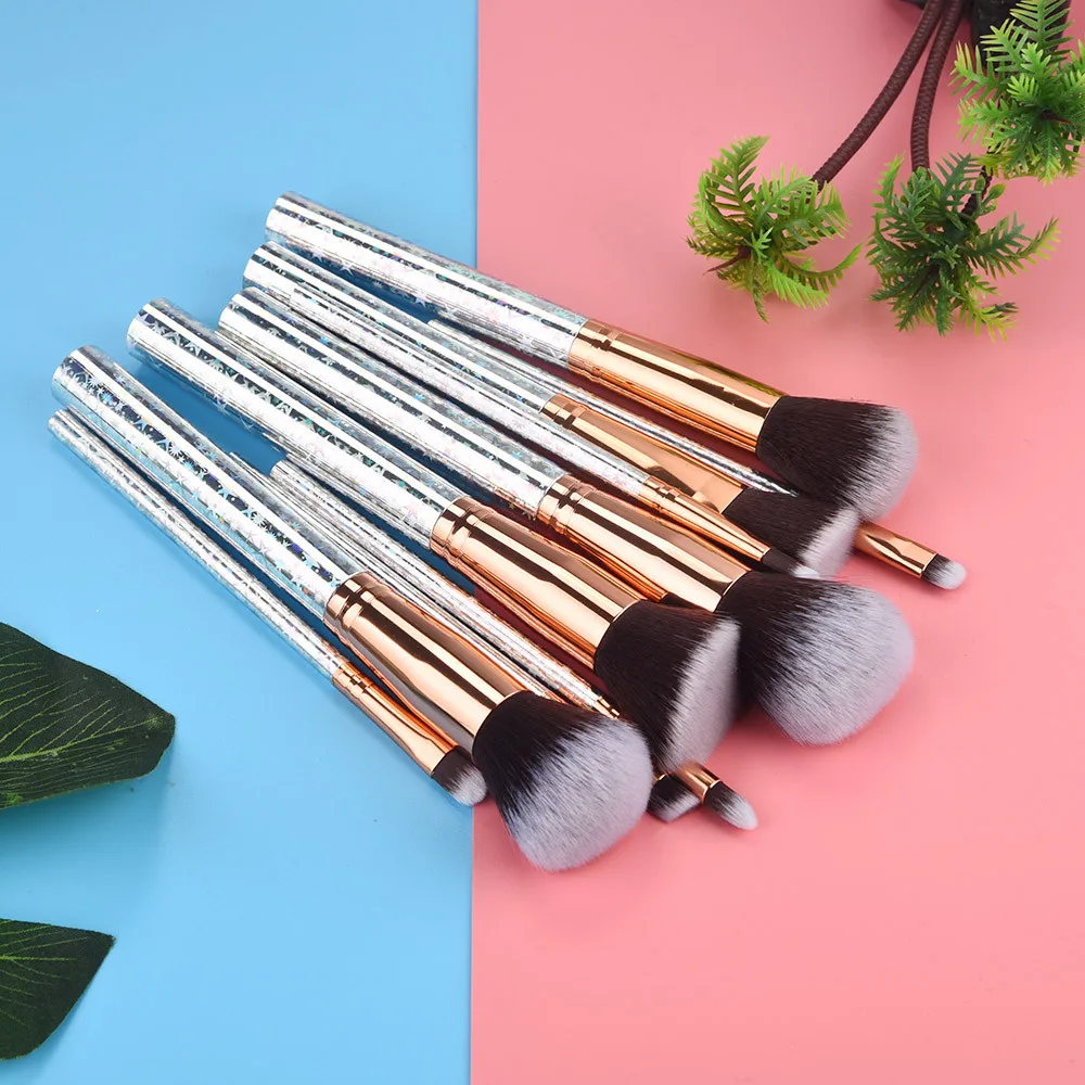 

10 Pcs Makeup Brush Set Professional Face Eye Shadow Eyeliner Foundation Blush Lip Makeup Brushes 0918