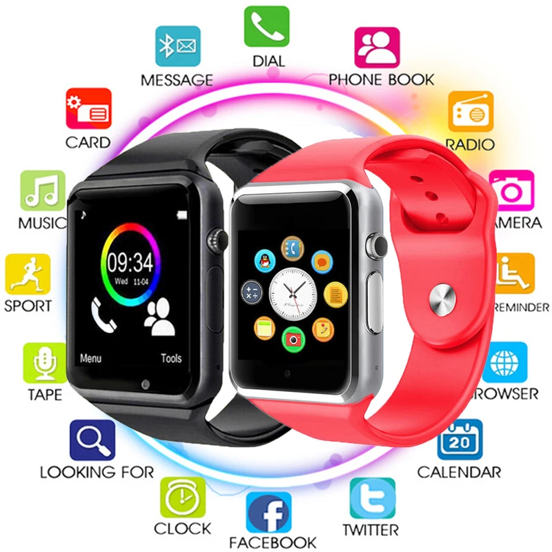 

Smart Watch A1 WristWatch Bluetooth Sport Pedometer With SIM Camera Smartwatch For Samsung Huawei Android Smartphone Russia