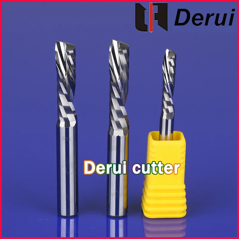 

10pcs 3.175-6mm Left Spiral milling cutter down cut one Flute router bit CNC end mill carbide milling cutter Accessories T