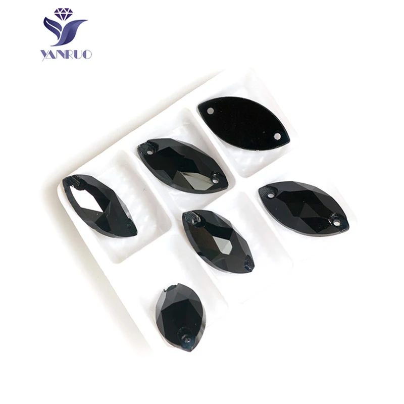 YANRUO 3223 Navette Horse Eyes Shape Sew On Crystal Glass flat back Rhinestones AAAAA Quality Stones For Clothes 