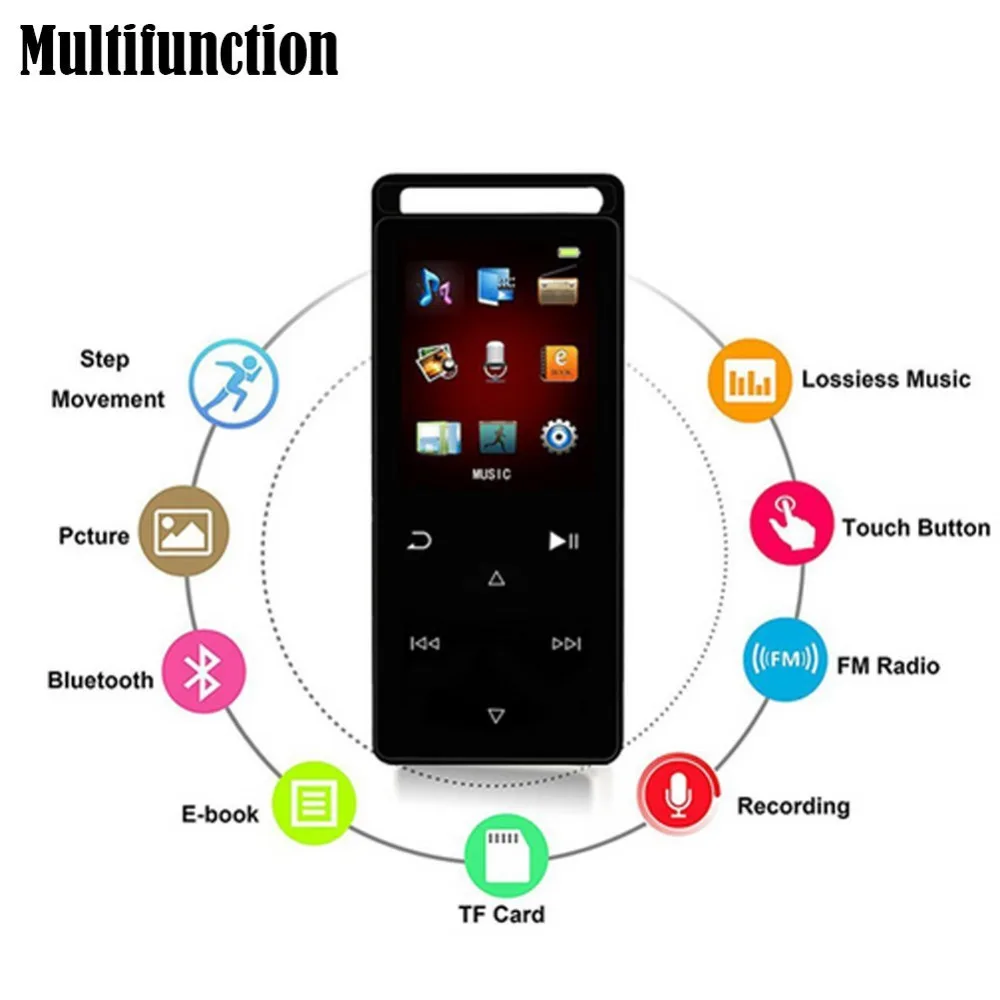 MP3 плеер с поддержкой Bluetooth 16 ГБ музыкальные плееры 1 8 дюймовый TFT экран проводными