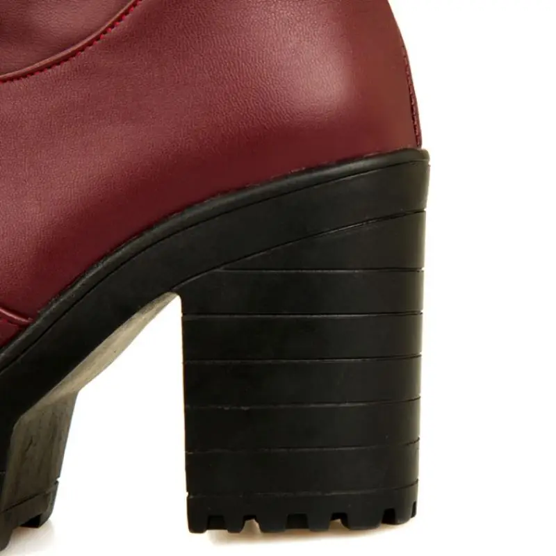 FITWEE/Женская обувь; высота платформы по колено; теплые зимние сапоги на меху; Новая модная обувь для женщин; высокие сапоги на высоком каблуке; Размеры 33-43