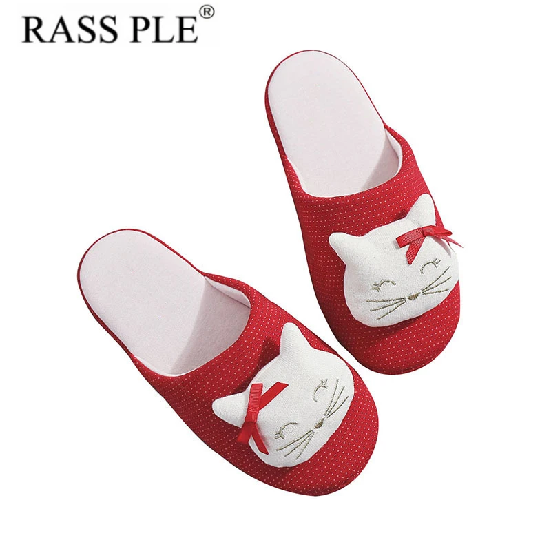 

RASS PLE 2018 Cute Animal Indoor House Slippers Funny Slippers Breathable Chausson Home Shoes For Women Zapatillas De Casa Mujer