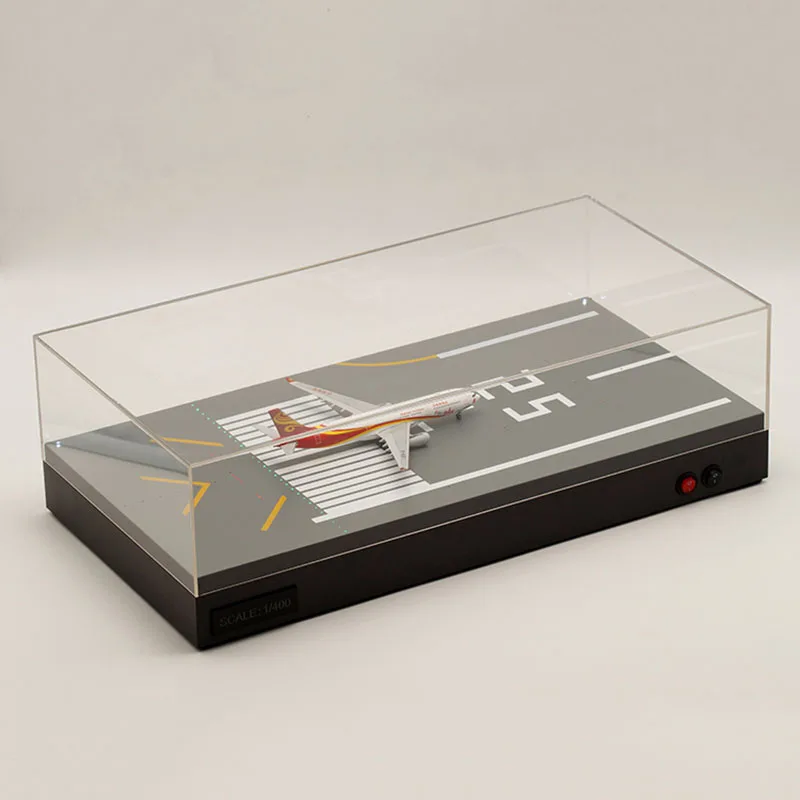 1:400 масштаб самолет модель автомобиля хранения акриловая прозрачная коробка с светодиодный свет сцены дисплей игрушка