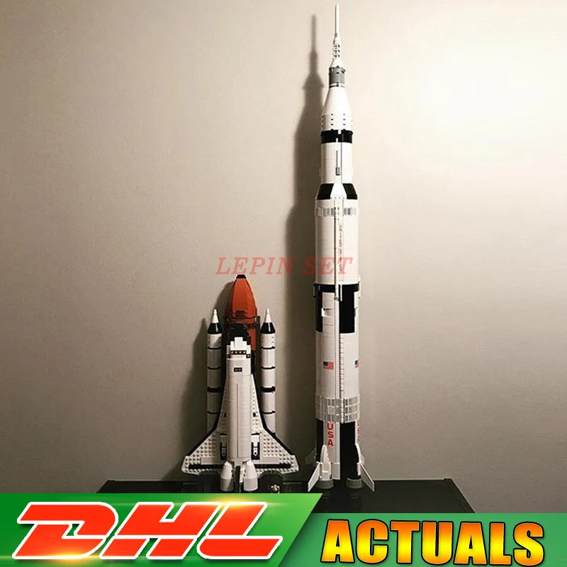

LEPIN 16014 Space Shuttle Expedition+ 37003 Apollo Saturn V Launch Vehicle Model Building Blocks Bricks Toy Legoings 10231 21309