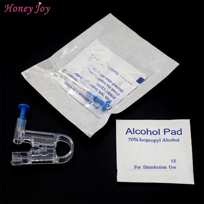 

1pc Medical Standard Piercing Tool Healthy Safety Asepsis Disposable Sterilised Ear Studs Piercing Gun Piercer Kit w Alcohol Pad