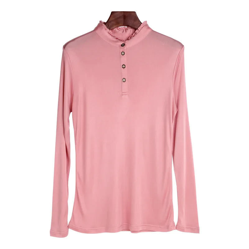 Женская шелковая рубашка с полным рукавом во европейском стиле Рубашка с большим размером Женская рубашка Удобная дышащая рубашка 8007