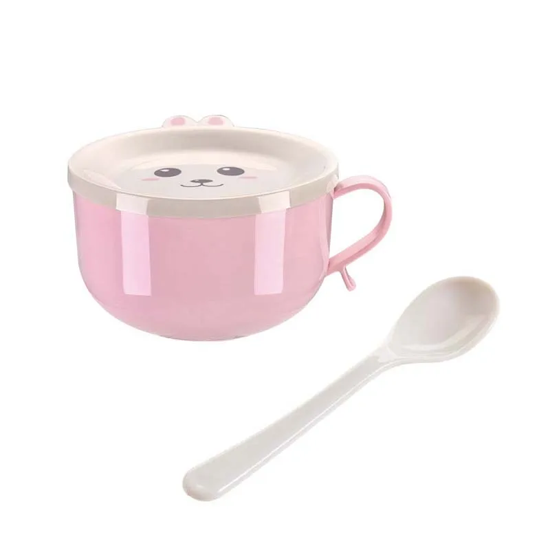 800 мл(1 предмет) для маленьких Еда контейнер для закусок безопасного хранения Коробка для фруктов контейнер продукта Портативный молока емкость для порошка контейнер для детского питания - Цвет: Pink Rabbit Bowl