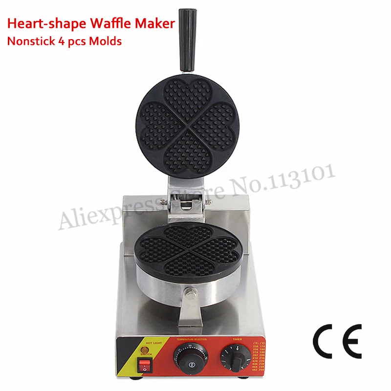 Commercial Waffle Maker 4 Molds Heartshaped Waffle Machine 220v 110v