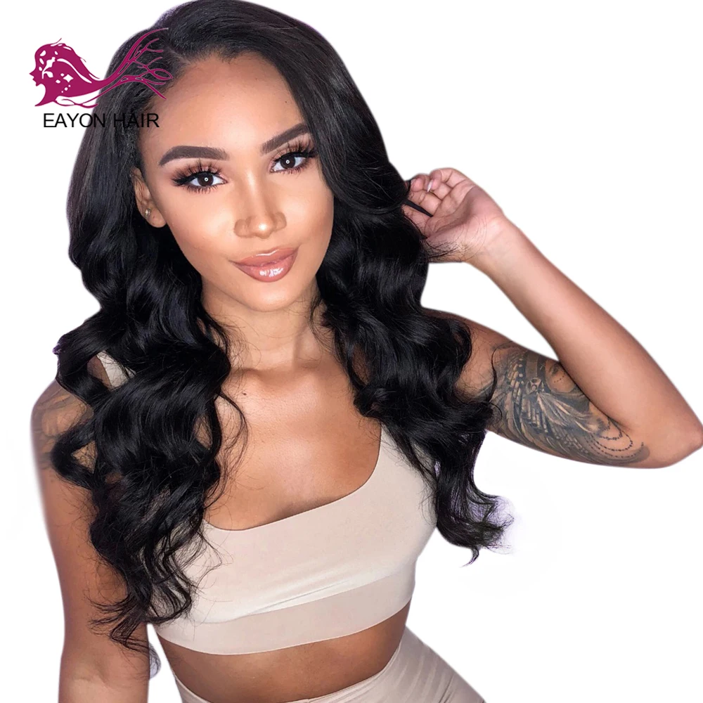 

EAYON HAIR Remy Lace Front Human Hair Wigs For Women Body Wave Wig With Baby Hair 130 Density Brazilian Wigs For Black Women