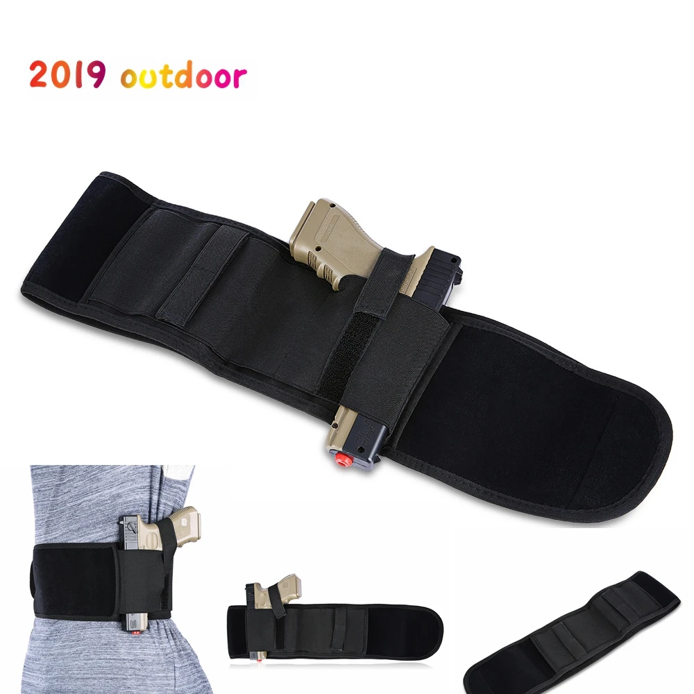 

Right or Left Hand Elastic Belly Band Pistol Gun Holster For Glock 17/Colt 1911/HK usp compact / P226 /Beretta Waist cover