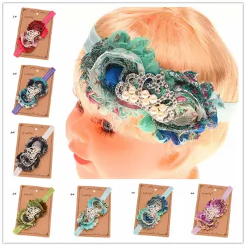

15pcs Peacock Stripe Chiffon Flower Crown Headband Princess Tiara Headband Photo Props Accessories