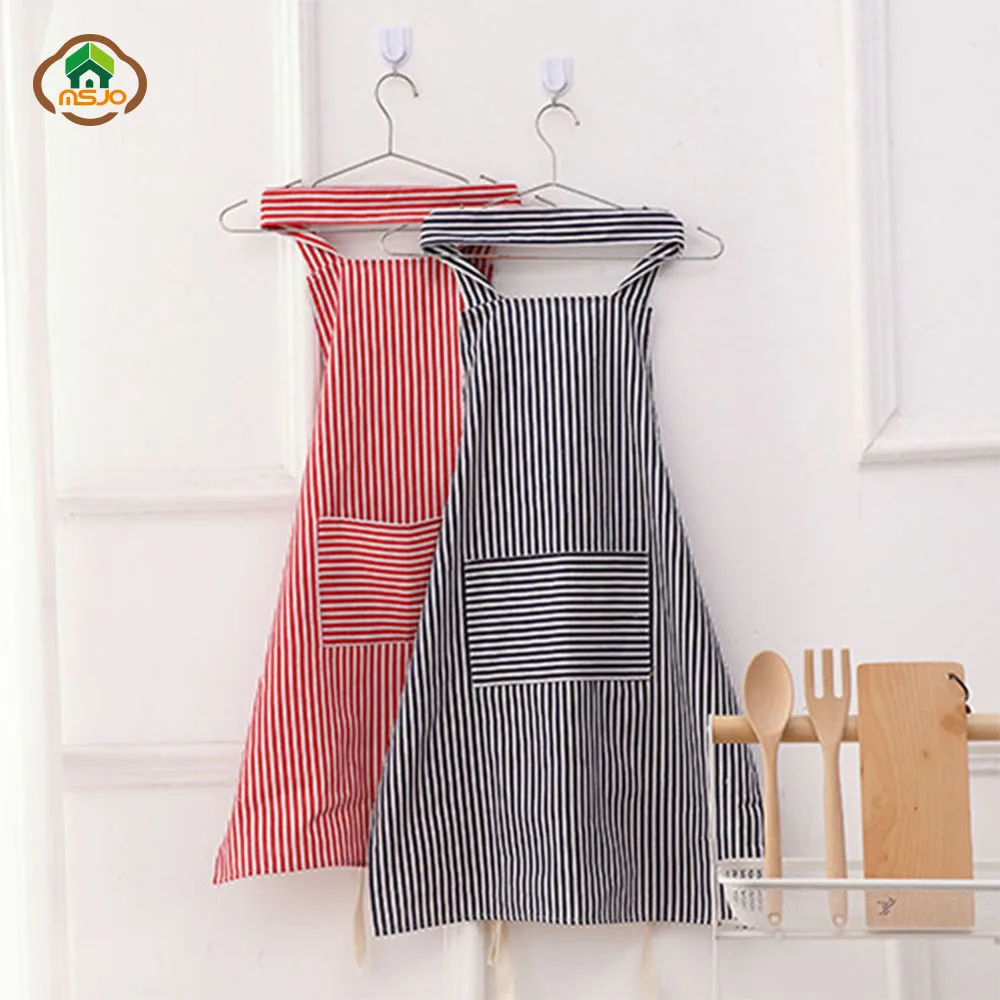 MSJO Cleaning Apron With Pocket Kitchen Linen Apron Patterns Cotton Women Men Funny Culinary Art Delantal Cute bib Apron Barista