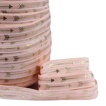 

Fold over elastic New arrival foil arrow #714 petal peach elastic