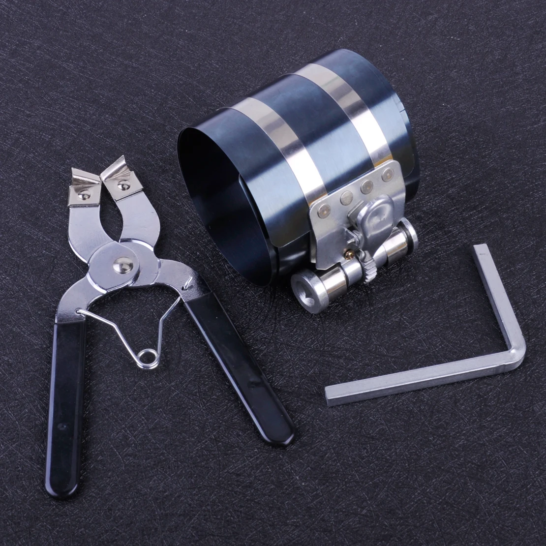 beler 3 53mm 175mm Piston Ring Compressor Wrench Caliper Ratchet Style Pliers Expander Car Engine Repair