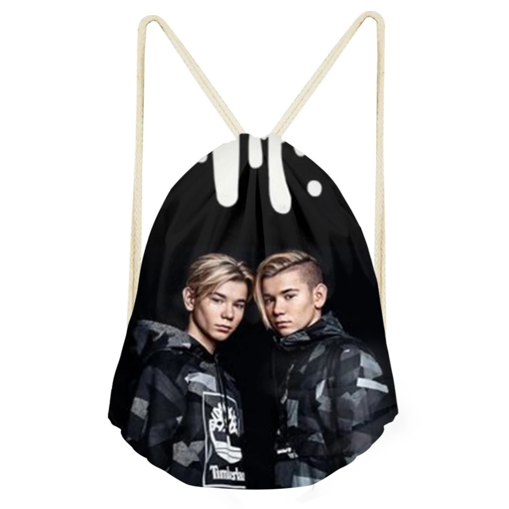 ThiKin Marcus And Martinus Printing Drawstring Bag Children Backpacks for Teenager Boys Small Storage Bags Daily