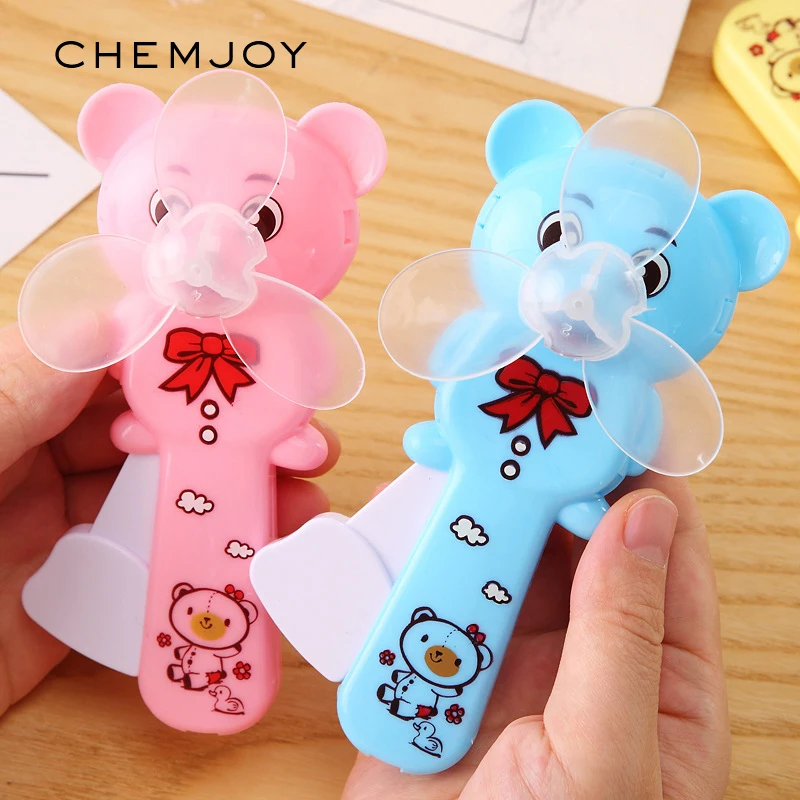 10pcs Assorted Colors Birthday Party Favors Gift for Kid Bear Handheld Fan Toys Goodies Bags Party Carnival Prizes Pinata Filler