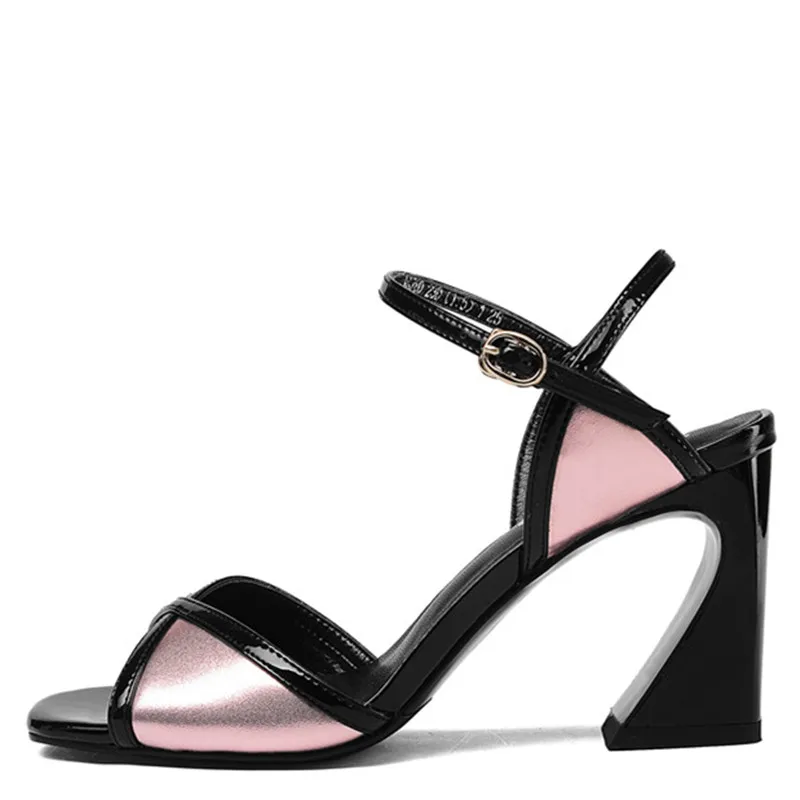 

LOVEXSS Open Toe Genuine Leather Sandals Sexy Party White Pink Silver Ball Pumps Cow Leather Wedding Peep Toe High Heeled Shoes