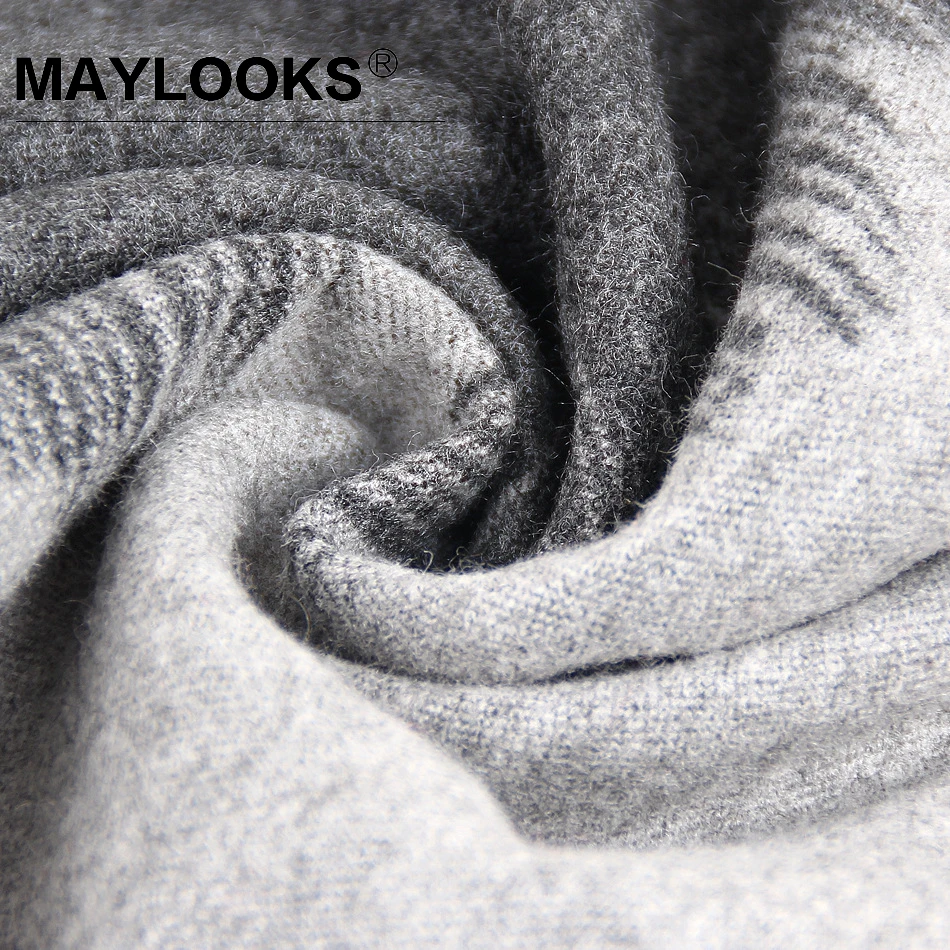Maylooks Роскошные зимние теплые шерстяные кашемировые шарфы толстый Лабиринт