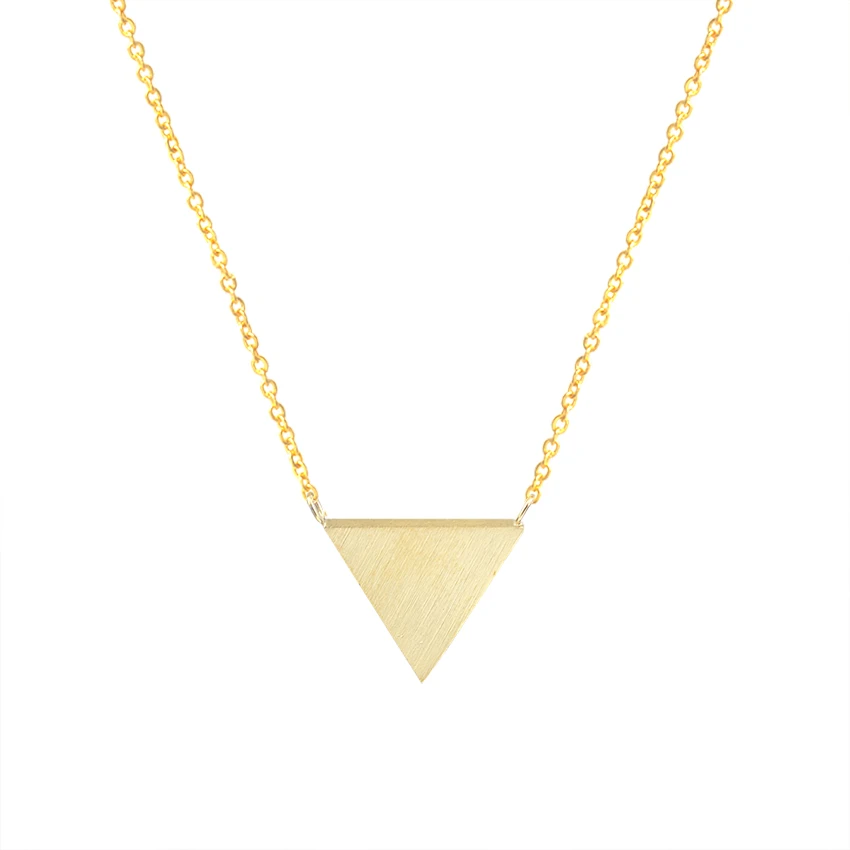 

Stainless Steel Ketting Gold Filled Geometric Deathly Triangle Pendant Necklace Women Men Minimalist Jewelry Best Friends Gifts